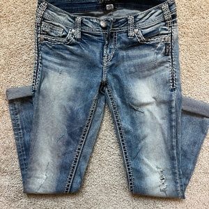 Silver light blue jeans, size 27/31